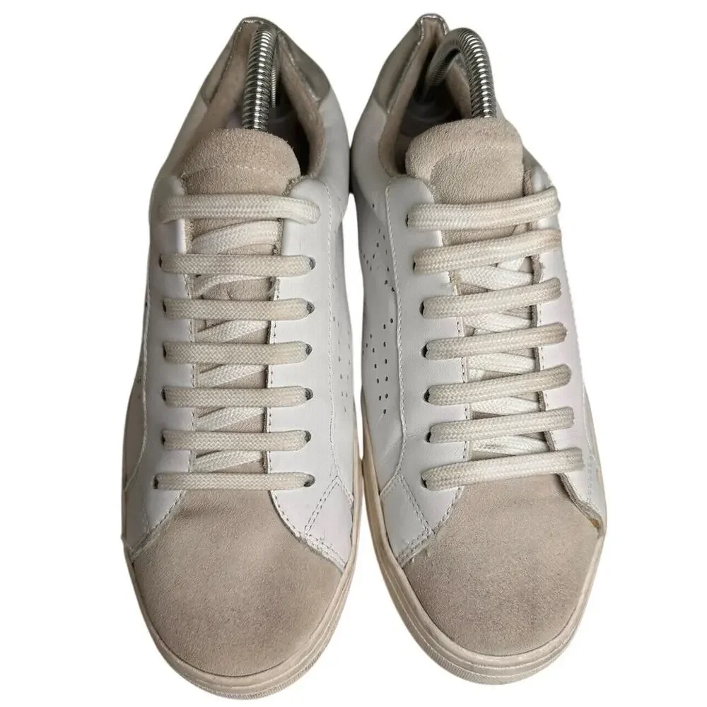 Steven Rezza New York Star Sneakers White Leather Suede Lace Up 9.5